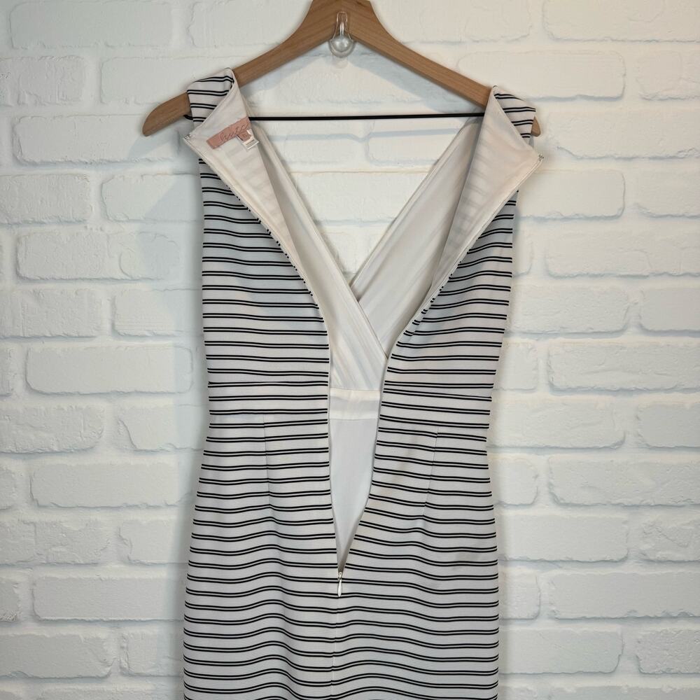 Anthropologie Hutch Dixie Sheath Dress White Black Striped Nautical Wrap Size XS - Picture 8 of 12